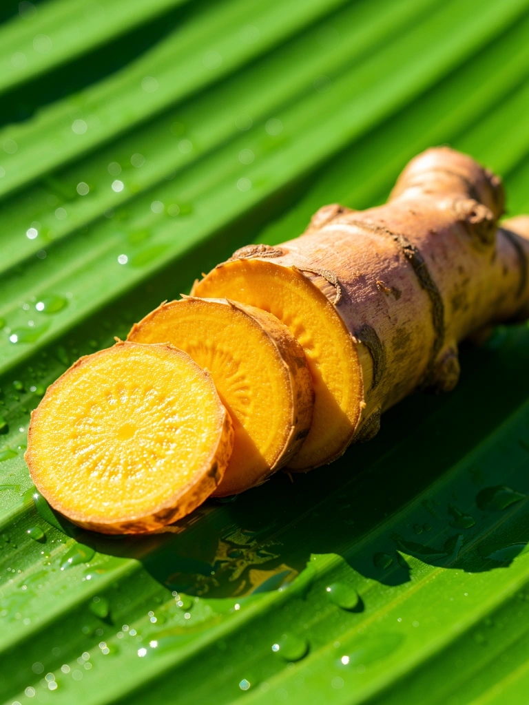 Turmeric root slices